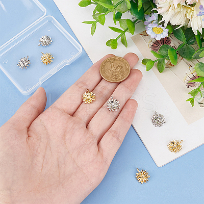 8Pcs 2 Colors Rack Plating Brass Charms KK-BC0010-38-1