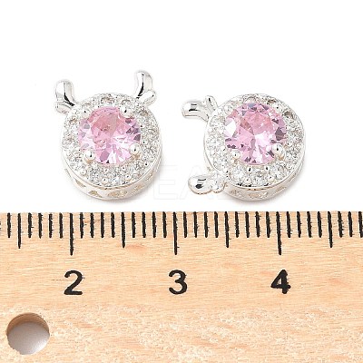 Brass Micro Pave Cubic Zirconia Beads KK-G531-01S-05-1