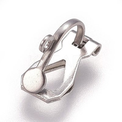 Tarnish Resistant 304 Stainless Steel Clip-on Earring Findings X-STAS-P206-02P-1