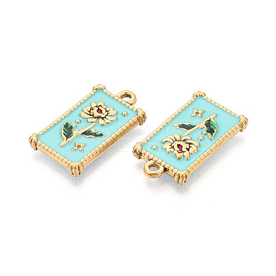 304 Stainless Steel Enamel Pendants X-STAS-N124-21G-1