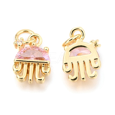 Brass Micro Pave Cubic Zirconia Charms KK-I683-06-1