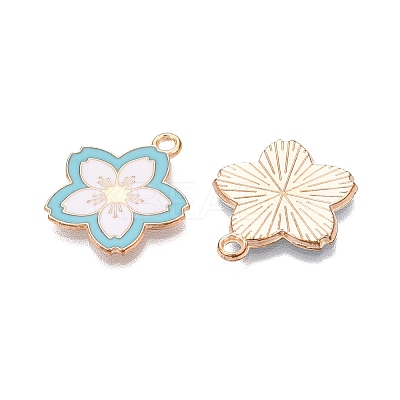 Light Gold Plated Alloy Enamel Pendants PALLOY-N176-28A-RS-1