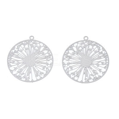 Non-Tarnish 201 Stainless Steel Filigree Pendants X-STAS-S118-046-1