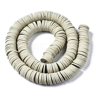 Flat Round Handmade Polymer Clay Beads CLAY-R067-12mm-02-1