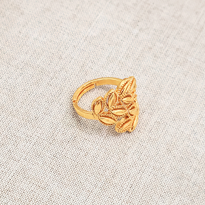 Vintage Brass Adjustable Cuff Open Rings for Women PB7121-1-1
