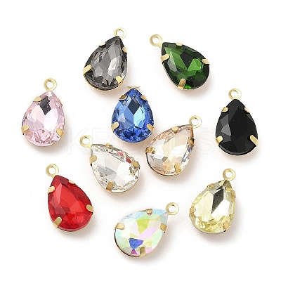 Faceted Glass Rhinestone Pendants GLAA-B012-79-1