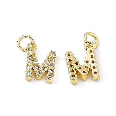 Real 18K Gold Plated Brass Micro Pave Clear Cubic Zirconia Charms KK-E068-VB452-M-1