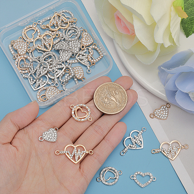 40Pcs 8 Styles Zinc Alloy Connector Charms PALLOY-CA0002-45-1