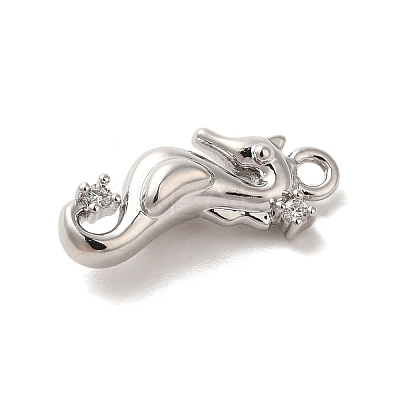 Marine Animal Theme Platinum  Brass Micro Pave Clear Cubic Zirconia Pendants KK-U031-01P-02-1