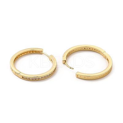 Clear Cubic Zirconia Hoop Earrings EJEW-F302-02G-1
