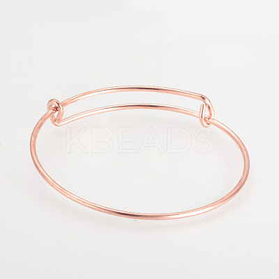 Adjustable Brass Expandable Bangle Making BJEW-R032-RG-1