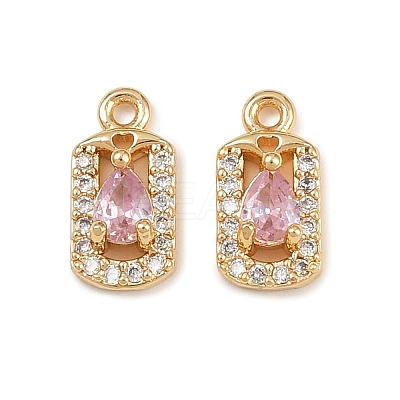 Brass Micro Pave Cubic Zirconia Pendants KK-K407-33G-07-1