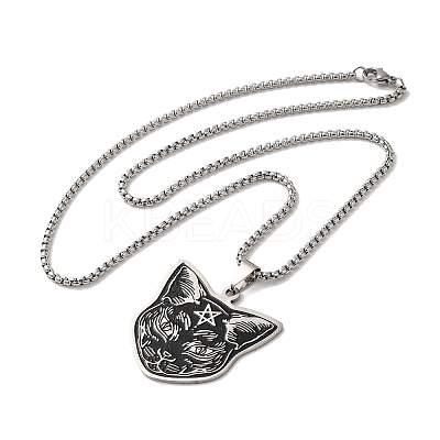 Non-Tarnish 201 Stainless Steel Pendant Necklaces NJEW-K253-06P-1