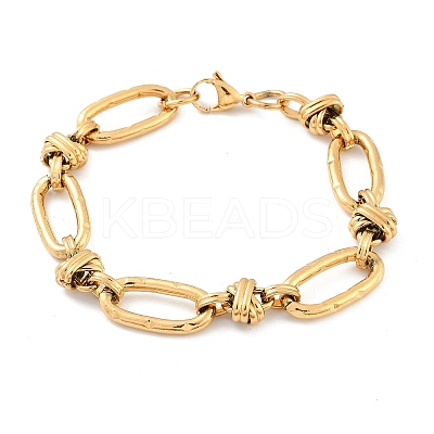304 Stainless Steel Rolo Link Chain Bracelets for Women BJEW-F488-41G-1
