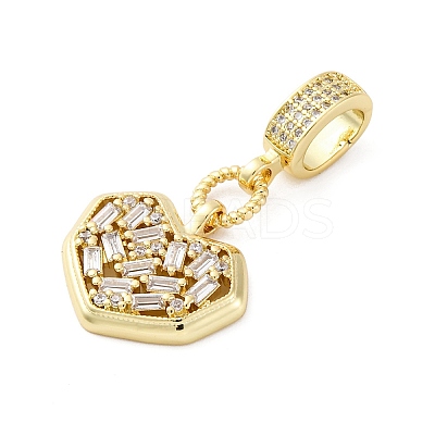 Brass Micro Pave Clear Cubic Zirconia Pendants KK-S510-31G-06-1
