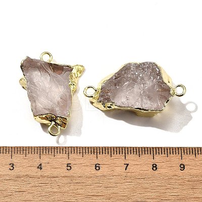 Raw Rough Natural Dyed Quartz Crystal Links Connector Charms G-K189-04LG-06-1