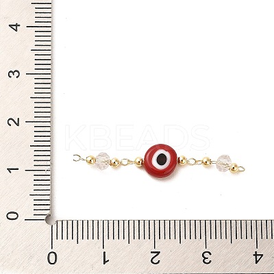 Handmade Evil Eye Lampwork with Glass Handmade Beaded Links Connectors KK-M266-09G-02-1