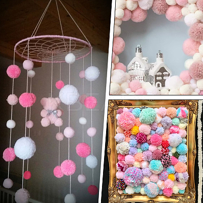 120Pcs 4 Colors Polyester Pompom Ball FIND-SC0019-66A-1