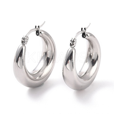 Non-Tarnish 304 Stainless Steel Chunky Hoop Earrings for Women X-EJEW-F280-06C-P-1