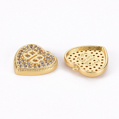 Brass Micro Pave Clear Cubic Zirconia Charms ZIRC-S068-034-NF-1