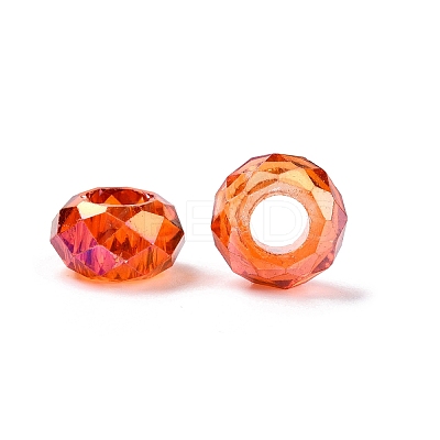Baking Paint Transparent Glass European Beads GPDL-N005-C14mm-A02-1