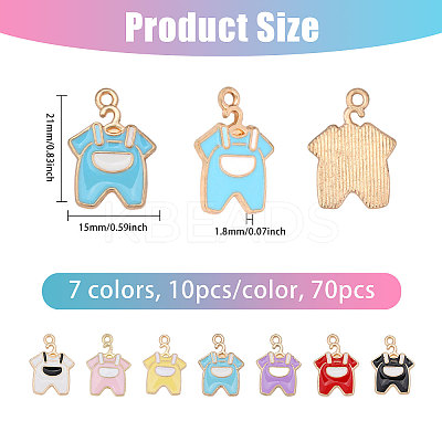70Pcs 7 Colors Zinc Alloy Enamel Pendants FIND-CA0010-37-1