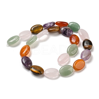 Natural Amethyst & Rose Quartz & Red Agate & Green Aventurine & Tiger Eye Beads Strands G-L164-A-16-1