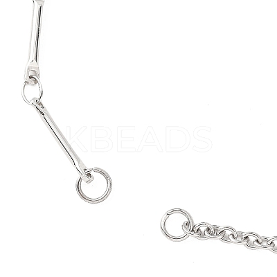 Brass Bar Link Chain & 304 Stainless Steel Cable Chain Bracelet Making AJEW-JB01421-02-1