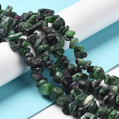 Natural Ruby in Zoisite Beads Strands G-M205-90-1