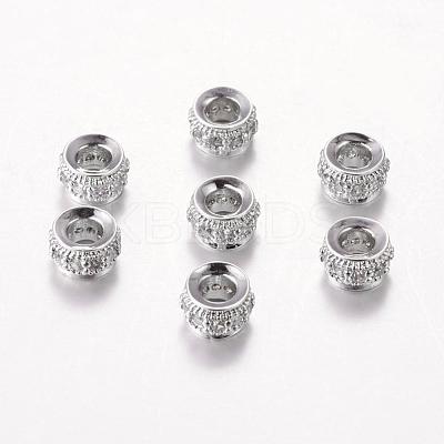 Brass Cubic Zirconia Beads ZIRC-F001-107P-1