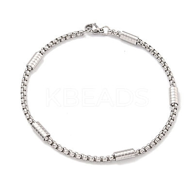 Tarnish Resistant 304 Stainless Steel Box Chain Bracelets for Women LS-BJEW-R318-03A-P-1