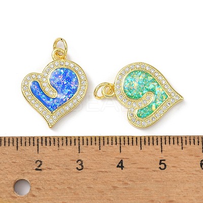 Brass Micro Pave Cubic Zirconia Pendants KK-A197-25G-1