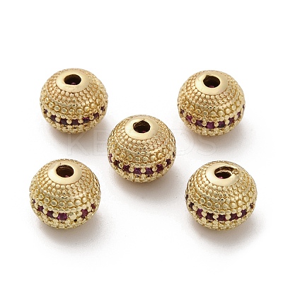 Brass Micro Pave Cubic Zirconia Beads KK-C071-08G-03-1