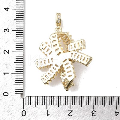 Brass Pave Clear Cubic Zirconia European Dangle Charms KK-H529-32G-1