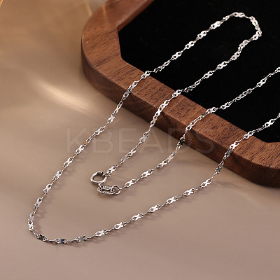 925 Sterling Silver 8 Link Chain Necklaces for Women NJEW-A048-02A-P-1
