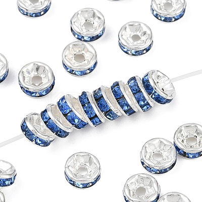 Brass Grade A Rhinestone Spacer Beads RSB036NF-14-1