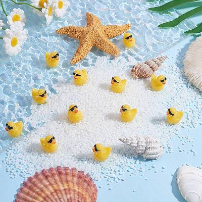 50Pcs Resin Ornaments Cute Little Yellow Duck Ornaments DIY Landscaping JX882A-1