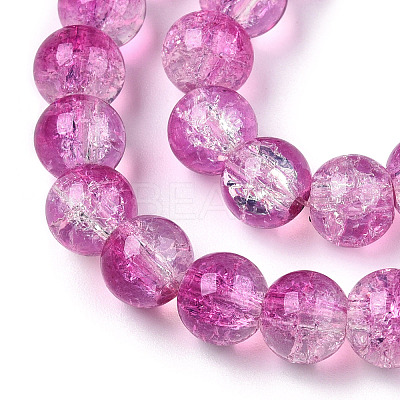 Transparent Crackle Baking Paint Glass Beads X1-DGLA-T003-01C-09-1