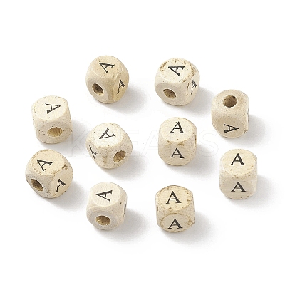 (Defective Closeout Sale: Wood Texture Marking) Printed Natural Wood Beads WOOD-XCP0001-53-1