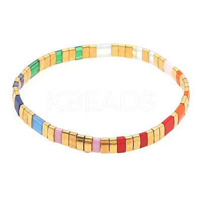 Rainbow Bohemian Style Glass Beads Stretch Bracelets RM1844-28-1