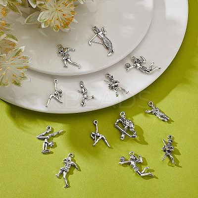60Pcs 10 Style Tibetan Style Alloy Pendants FIND-SC0003-69-1