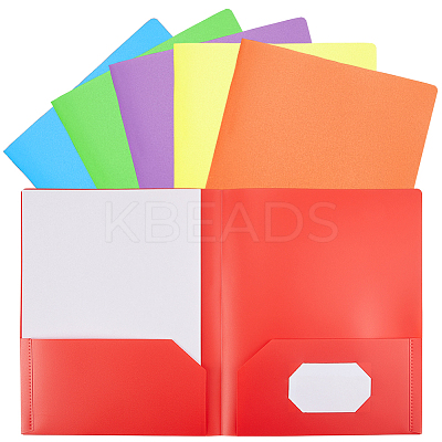 6Pcs 6 Colors PP Plastic File Folders AJEW-CP0006-41-1