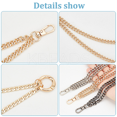 3Pcs 3 Colors Alloy Double Layer Chains for Jeans Pants FIND-WR0009-40-1
