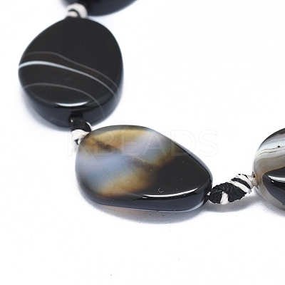 Natural Black Agate Beads Strands G-L544-011B-1