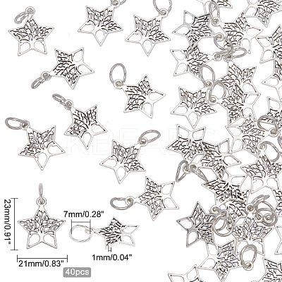 40Pcs Tibetan Style Alloy Pendants FIND-PH0002-59-1