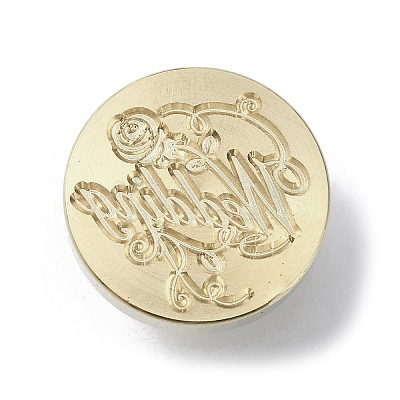 Wedding Wax Seal Brass Stamp Heads AJEW-M038-01O-G-1