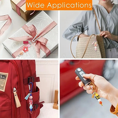 Silicone & Faux Suede Tassel Pendant Decoration HJEW-YW00100-01-1