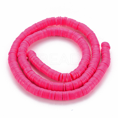 Handmade Polymer Clay Bead Strands CLAY-T002-6mm-49-1