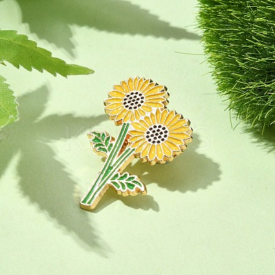 Sunflower Enamel Pins JEWB-P045-02B-G-1
