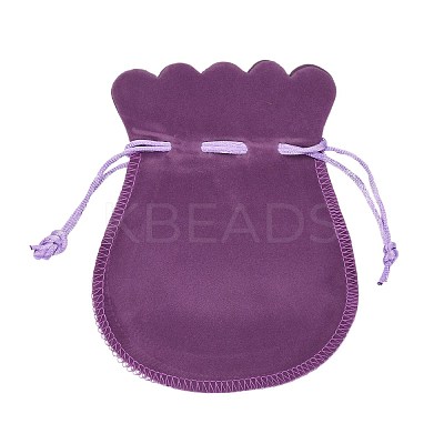 Velvet Bags Drawstring Jewelry Pouches TP-O002-B-M-1